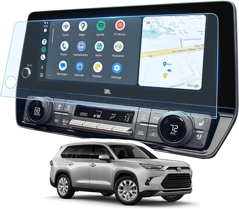 LANGBEAN Screen Protector for 2026 2025 2024 Toyota Grand Highlander XLE/Hybrid XLE/Limited, 12.3" HD Clear Tempered Glass Navigation Screen Saver Film for Toyota Grand Highlander Accessories - Image 1